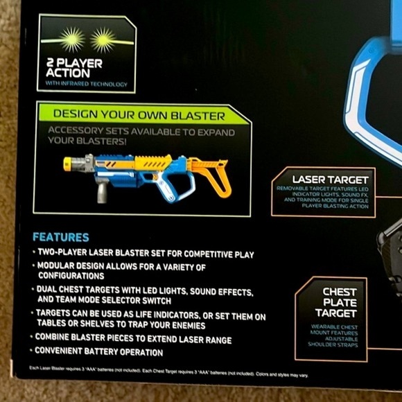Brand New Sharper Image Laser Tag Dual Blaster Target Kit Chest Plate Action Toy - Picture 14 of 16